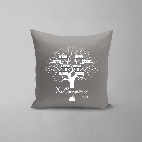 Personalised Family Tree Cushion - White Super Soft Home