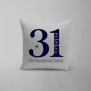 October 31 Family Name Pillow