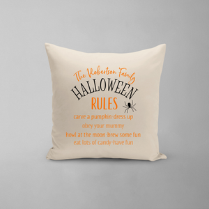 Personalized Halloween Rules Pillow