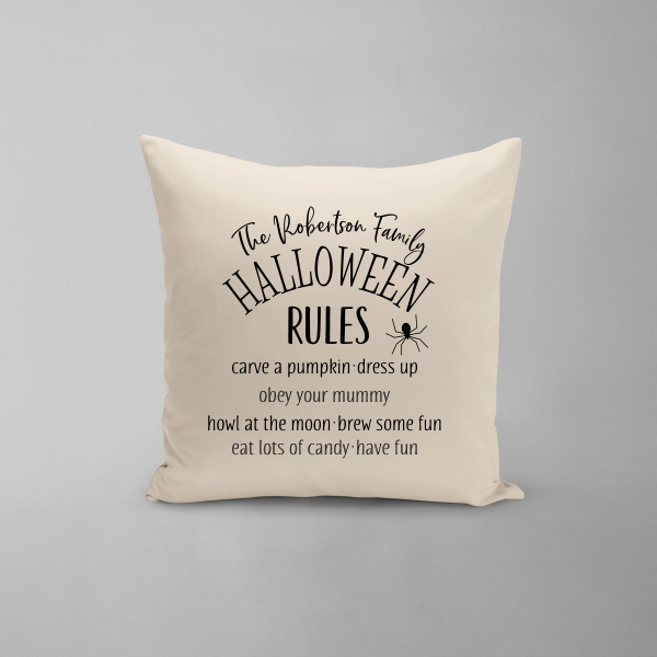 Personalized Halloween Rules Pillow