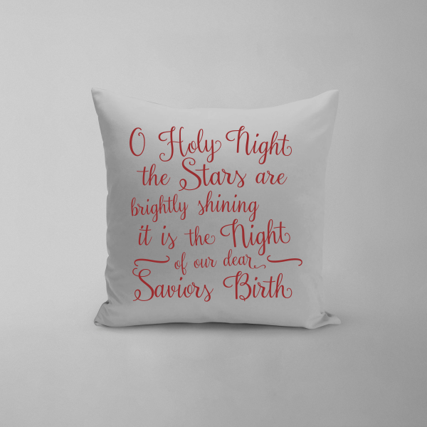 Oh Holy Night Accent Pillow in White